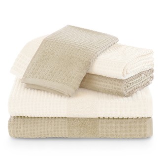 Dárkový set 6  ks ručníků 100% bavlna PIANO 2x ručník 50x100 cm, 2x osuška 70x140 cm a 2x ručník 30x50 cm krémová/béžová 460 gr Mybesthome