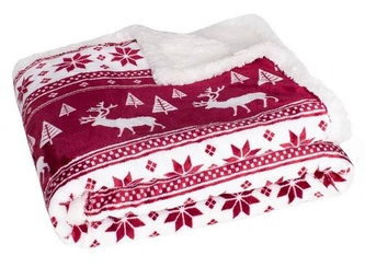 Mikrovláknový pléd - deka s beránkem SHERPA vínová 130x150 cm MyBestHome