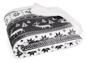 Mikrovláknový pléd - deka s beránkem SHERPA grafitová 130x150 cm MyBestHome