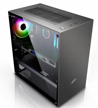 EVOLVEO M4, case mATX, 1x120mm PWM ventilátor, průhledná bočnice, černá EVOLVEO M4, case mATX, 1x120mm PWM ventilátor, průhledná bočnice, černá