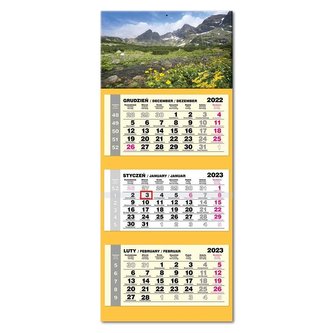 Kalendarz 2023 trojdzielny lux Tatry
