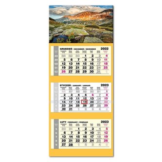 Kalendarz 2023 trojdzielny lux Tatry