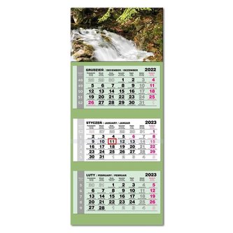 Kalendarz 2023 trojdzielny lux Las