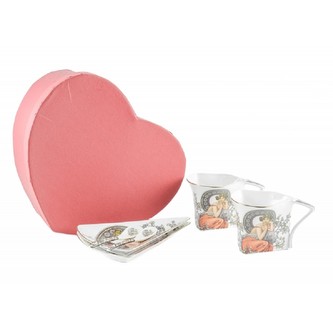 HOME ELEMENTS Set šálků pro 2 osoby Mucha světlý