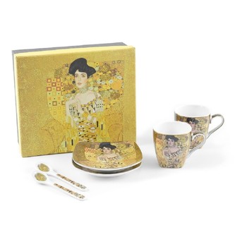 HOME ELEMENTS Sada - šálky s podšálky a lžičkami - Klimt Adele