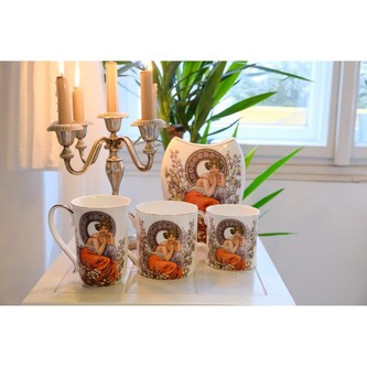 HOME ELEMENTS Váza 23 cm, Mucha světlý