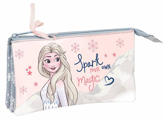 Trojitý penál na tužky Frozen II|Ledové království 2: Magical Season (22 x 12 x 3 cm)