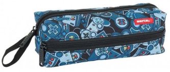 Square penál na tužky s 3 zipy Gamers: Welcome (21 x 8 x 7 cm)