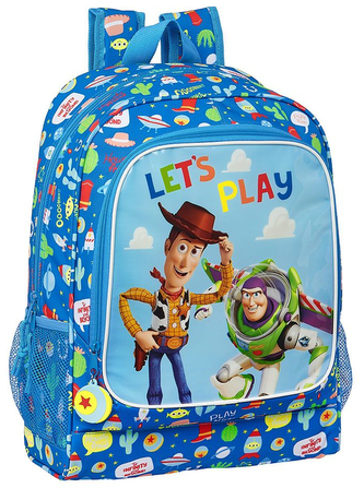 Školní batoh Disney|Toy Story|Příběh hraček: Let's Play (objem 19 litrů|32 x 42 x 14 cm) modrý polyester