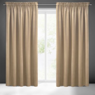 Dekorační velvet závěs s řasící páskou PIERRE CARDIN cappuccino 140x270 cm (cena za 1 kus) MyBestHome