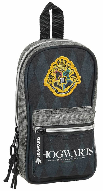 Batoh s penály na tužky Harry Potter: Bradavice (12 x 23 x 5 cm) šedý polyester