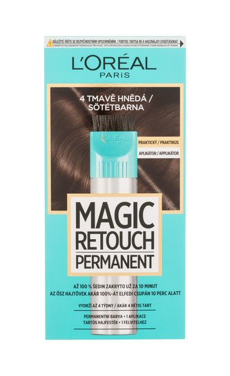 L'Oréal Paris Magic Retouch Barva na vlasy Permanent 18 ml 4 Dark Brown pro ženy