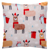 Polštář X-MAS PETS motiv lamy,  Essex 40x40cm, mikrovlákno