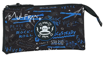 Trojitý penál na tužky Paul Frank: Rock'N Roll (22 x 12 x 3 cm)