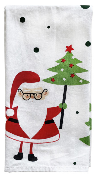 Utěrka COLOURFUL XMAS zelená/červená zimní motiv B 100% bavlna, 45x65 cm Essex