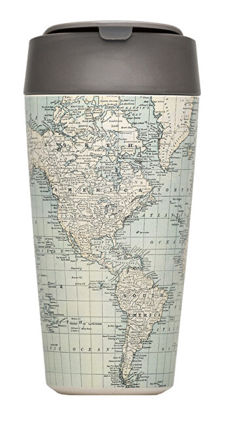 Bioloco Ekologický cestovní hrnek deluxe Mapa 420 ml