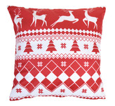 Polštář JINGLE VELVET bílá/červená 40x40 cm ESSEX