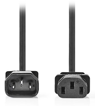 NEDIS napájecí prodlužovací kabel/ konektor IEC-320-C14/ konektor IEC-320-C13/ černý/ 2m