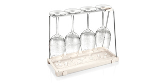 TESCOMA Držák sklenic na víno s odkapávačem FlexiSPACE 330 x 148 mm