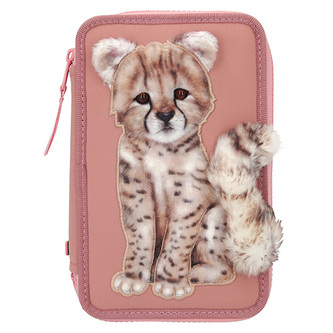 Penál s výbavou Top Model, Starorůžová s gepardem, třípatrový | 20 x 13 x 7 cm | 0411219_A Penál s výbavou Top Model, Starorůžová s gepardem, třípatrový | 20 x 13 x 7 cm | 0411219_A