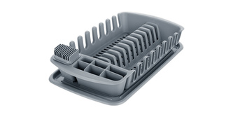 TESCOMA Odkapávač s podnosem CLEAN KIT, šedý