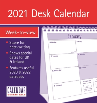 Essential Week-to-View Easel Desk Calendar 2021