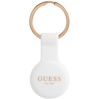 Guess Liquid Silicone Classic Logo pouzdro pro AirTag bílé