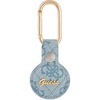 Guess PU 4G Script Dog Clip pouzdro pro AirTag modré