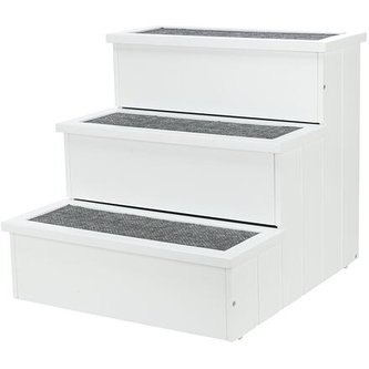 Schůdky s úložným prostorem,  40 x 38  x 45 cm, do 50 kg, bílá