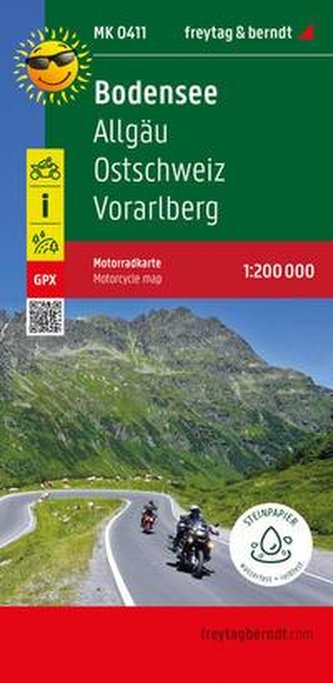 Bodensee, Motorradkarte 1:200.000, freytag & berndt