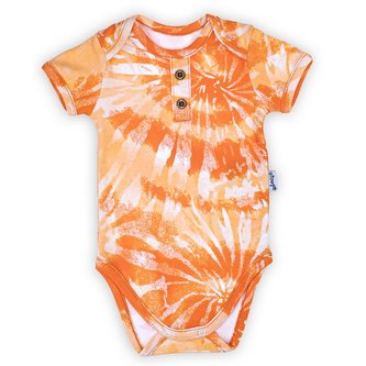 Kojenecké bavlněné body s krátkým rukávem Nicol Tomi oranžová - velikost 68 (4-6m)