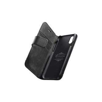 Cellularline Supreme kožené flipové pouzdro Apple iPhone XS Max černé