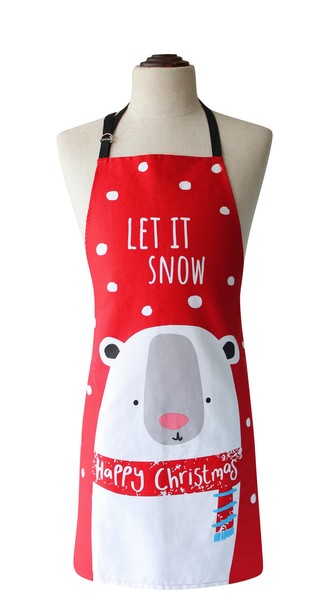 Kuchyňská bavlněná zástěra FUNNY CHRISTMAS LET IT SNOW, Essex, 100% bavlna