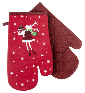 Kuchyňské rukavice chňapky FESTIVE FEAST - SOBÍK 18x30 cm Essex