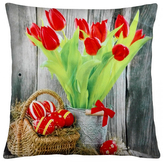 Polštář BLUME 40x40cm, motiv tulipány mikrovlákno ESSEX