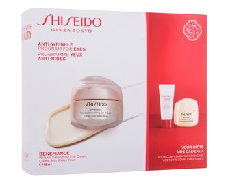 Shiseido Benefiance oční krém Benefiance Wrinkle Smoothing Eye Cream 15 ml + pleťové sérum Ultimune Power Infusing Concentrate 5 ml + denní pleťový krém Benefiance Wrinkle Smoothing Cream 15 ml