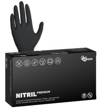 Rukavice jednorázové nitrilové nepudrované PREMIUM S, černé