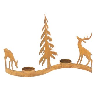 Kovový svícen - sobíci v lese, 6/24