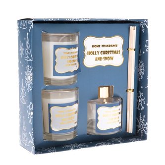 Vonný difuzér + 2x vonná svíčka - Vánoce a sníh, 1/12