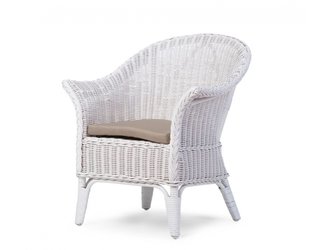 Křeslo dětské ratanové bílé