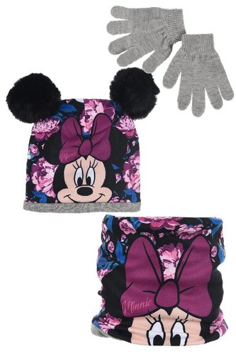 SOUPRAVA  ČEPICE, NÁKRČNÍK A RUKAVICE MINNIE - velikost 54