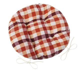 Sedák EMA kulatý prošívaný - kostka terra - průměr 40 cm