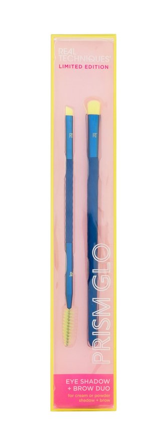 Real Techniques Prism Glo štětec na oční stíny Prism Glo 043 Shading 1 ks + štětec na obočí Prism Glo 044 Brow Spoolie 1 ks