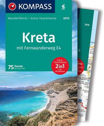 KOMPASS Wanderführer Kreta mit Weitwanderweg E4, 75 Touren