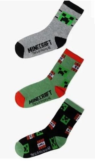 SADA 3 KS PONOŽKY MINECRAFT - velikost 35-38