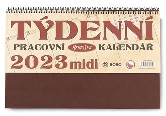 Pracovní Retro midi týdenní 2023 - stolní kalendář