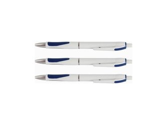 Długopis Solidly White niebieski (50szt)