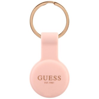 Guess Liquid Silicone Classic Logo pouzdro pro AirTag růžové