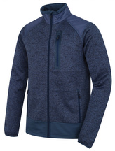 Pánský fleecový svetr na zip Alan M černomodrá/tm. modrá - S