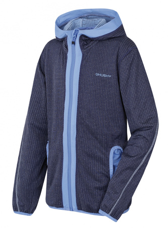Dětská mikina s kapucí Artic Zip K tm. purpurová/sv. modrá - 122